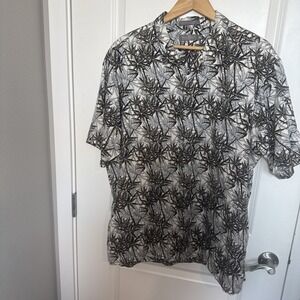 Daniel Cremieux Hawaiian Shirt Aloha Leaf Green Size Medium M Button Up‎